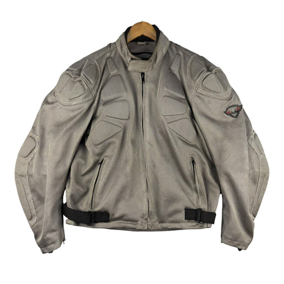 Motophoria Padded Motorcycle Jacket Gray Mens Sz 44 Biker Riding Safety Heavy - Picture 1 of 16